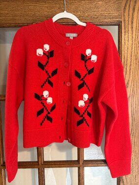 J. Crew Vintage wool cardigan in cherry print